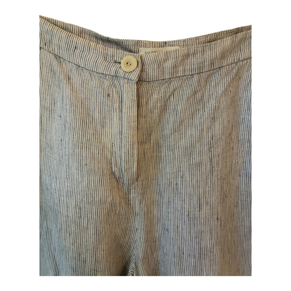 Eileen Fisher Striped Organic Linen Crinkle Lantern Pant Size Medium - Picture 4 of 7